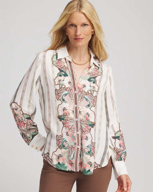 Chico's Customer Favorite - Silky Classic-Fit Shirt Ecru