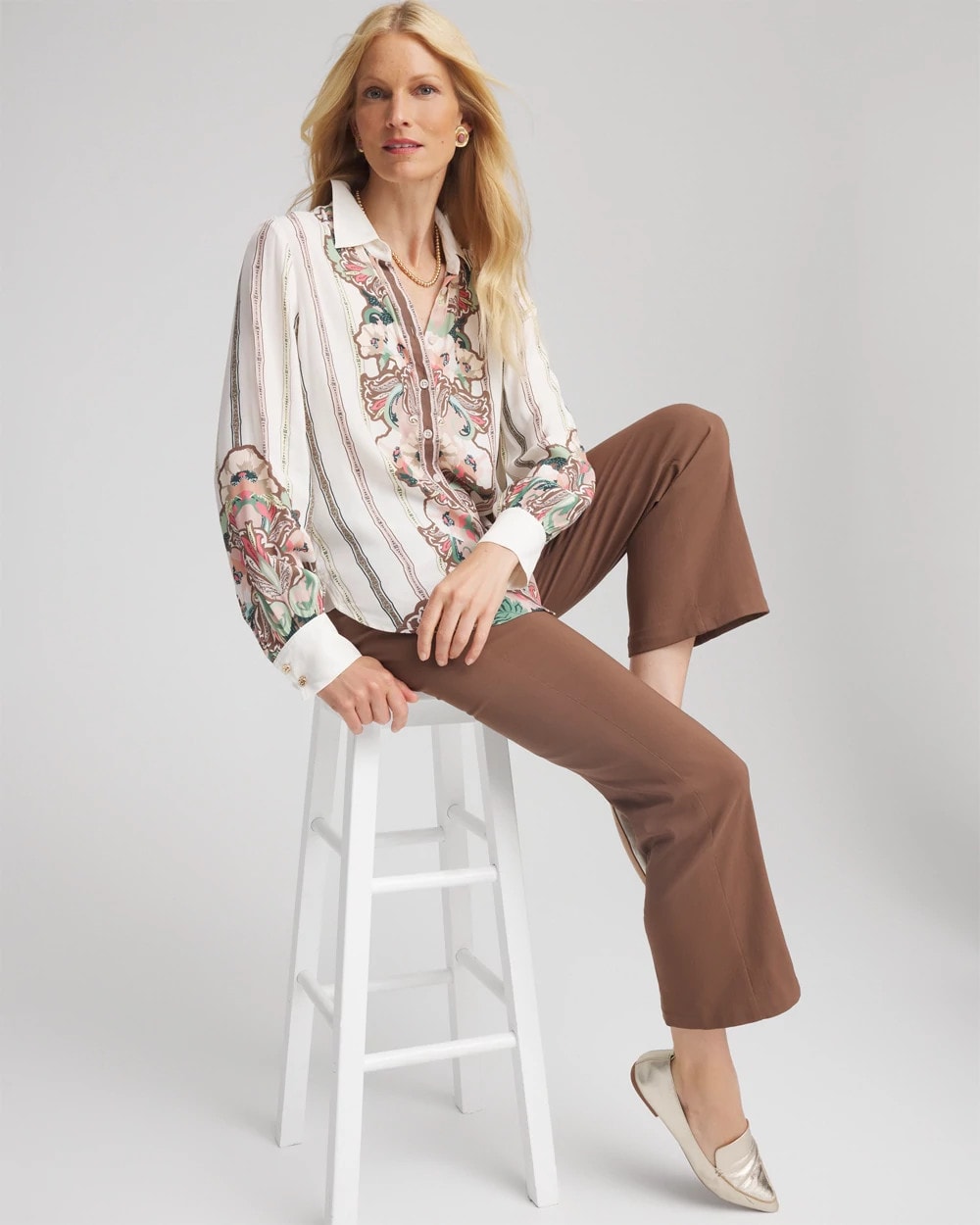 Chico's Customer Favorite - Silky Classic-Fit Shirt Ecru