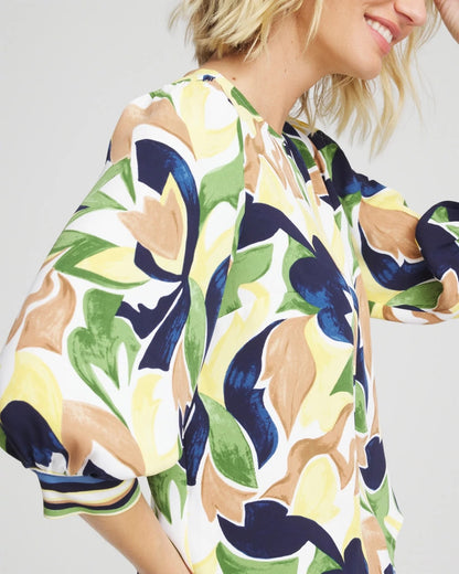 Chico's Best Price - Mod Blooms Matte Satin Pullover Panna Cotta