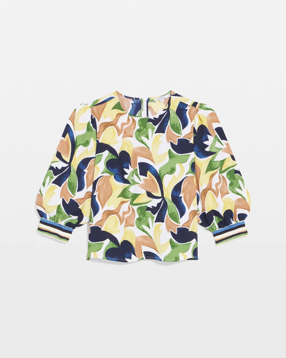 Chico's Best Price - Mod Blooms Matte Satin Pullover Panna Cotta