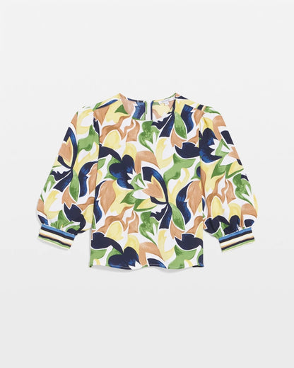 Chico's Best Price - Mod Blooms Matte Satin Pullover Panna Cotta