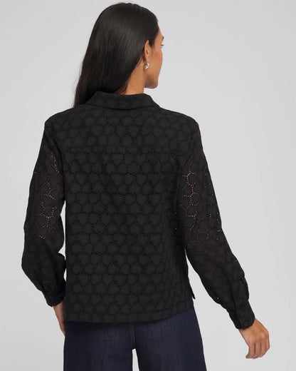 Chico's Best Price - Heart Eyelet Shirt Black