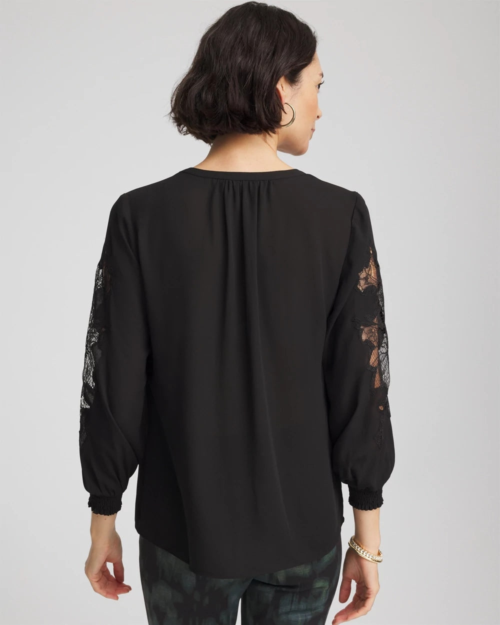 Chico's Great Value - Crepe Banded Collar Blouse Black