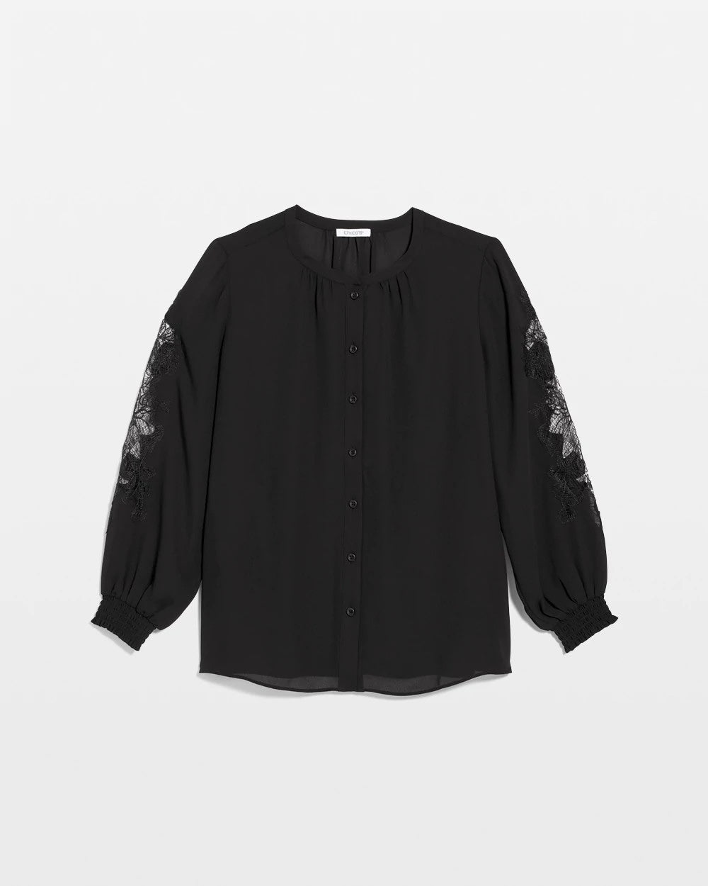 Chico's Great Value - Crepe Banded Collar Blouse Black