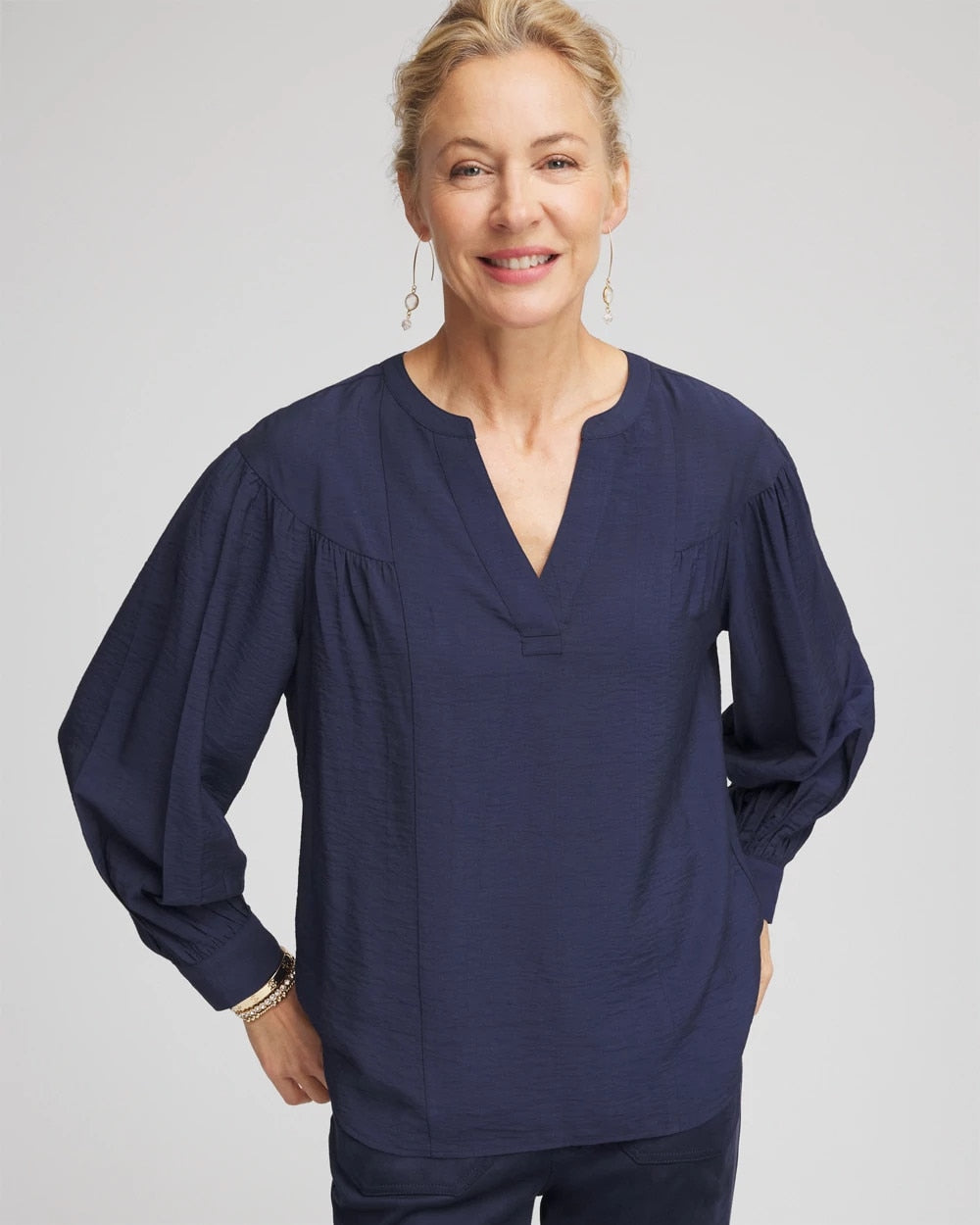 Chico's Customer Favorite - Woven Relaxed-Fit Shirt Passport Blue