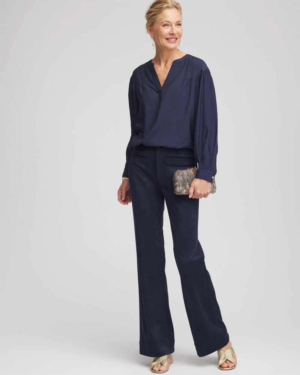Chico's Customer Favorite - Woven Relaxed-Fit Shirt Passport Blue