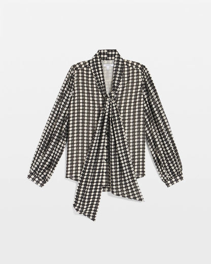 Chico's Best Seller - Clip-Dot Tie-Front Blouse Black