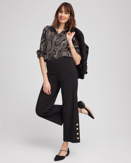 Chico's Popular - No Iron™ Sateen Swirls Print Shirt Black