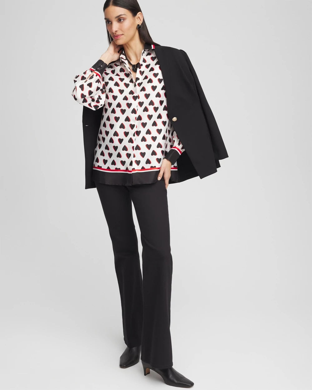 Chico's Discount - Classic Valentine's Day Blouse Black