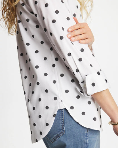 Chico's Everyday - No Iron™ Stretch Perfect Dots Shirt Optic White
