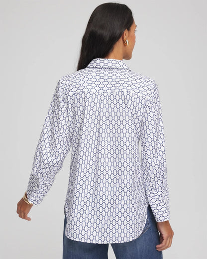 Chico's Popular - No Iron™  Chain Connection Shirt Passport Blue