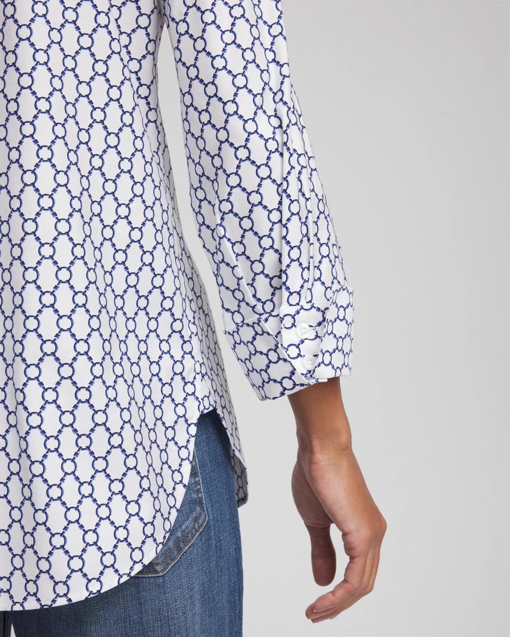 Chico's Popular - No Iron™  Chain Connection Shirt Passport Blue