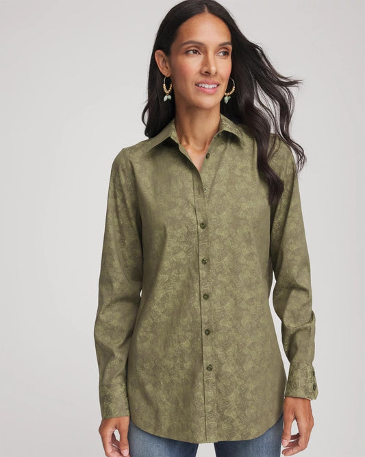 Chico's Sale - No Iron™ Jacquard Shirt Sage Meadow
