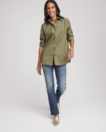 Chico's Sale - No Iron™ Jacquard Shirt Sage Meadow