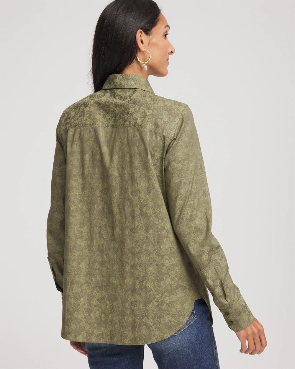 Chico's Sale - No Iron™ Jacquard Shirt Sage Meadow
