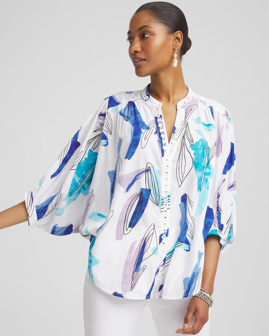 Chico's Special Offer - Batwing Sleeve Top Paradiso Blue