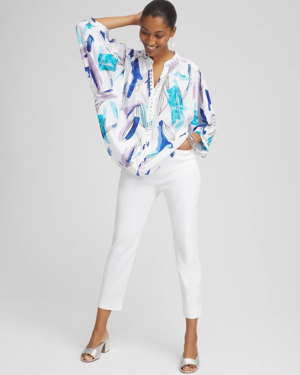 Chico's Special Offer - Batwing Sleeve Top Paradiso Blue