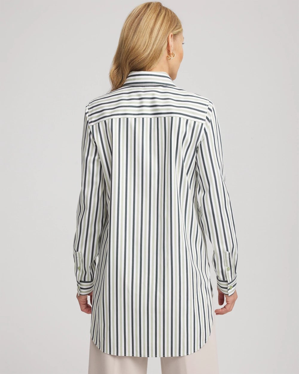 Chico's Premium - No Iron™ Striped Shirt Sage Meadow