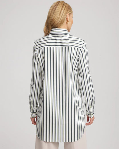 Chico's Premium - No Iron™ Striped Shirt Sage Meadow
