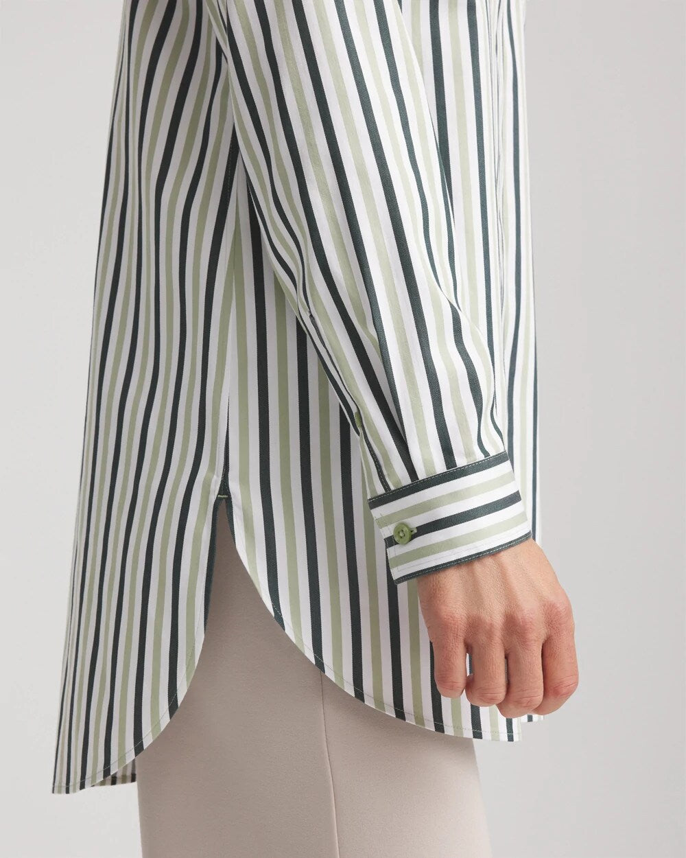 Chico's Premium - No Iron™ Striped Shirt Sage Meadow