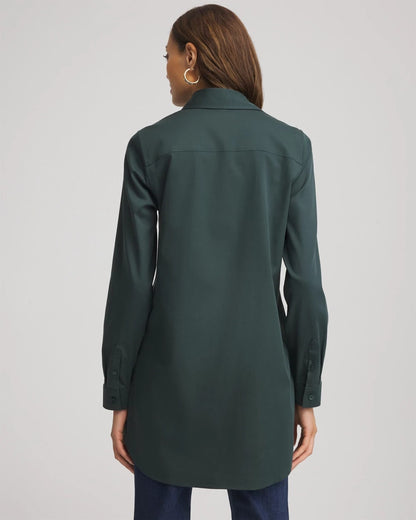 Chico's Trusted - No Iron™ Long-Sleeved Tunic Darkest Spruce