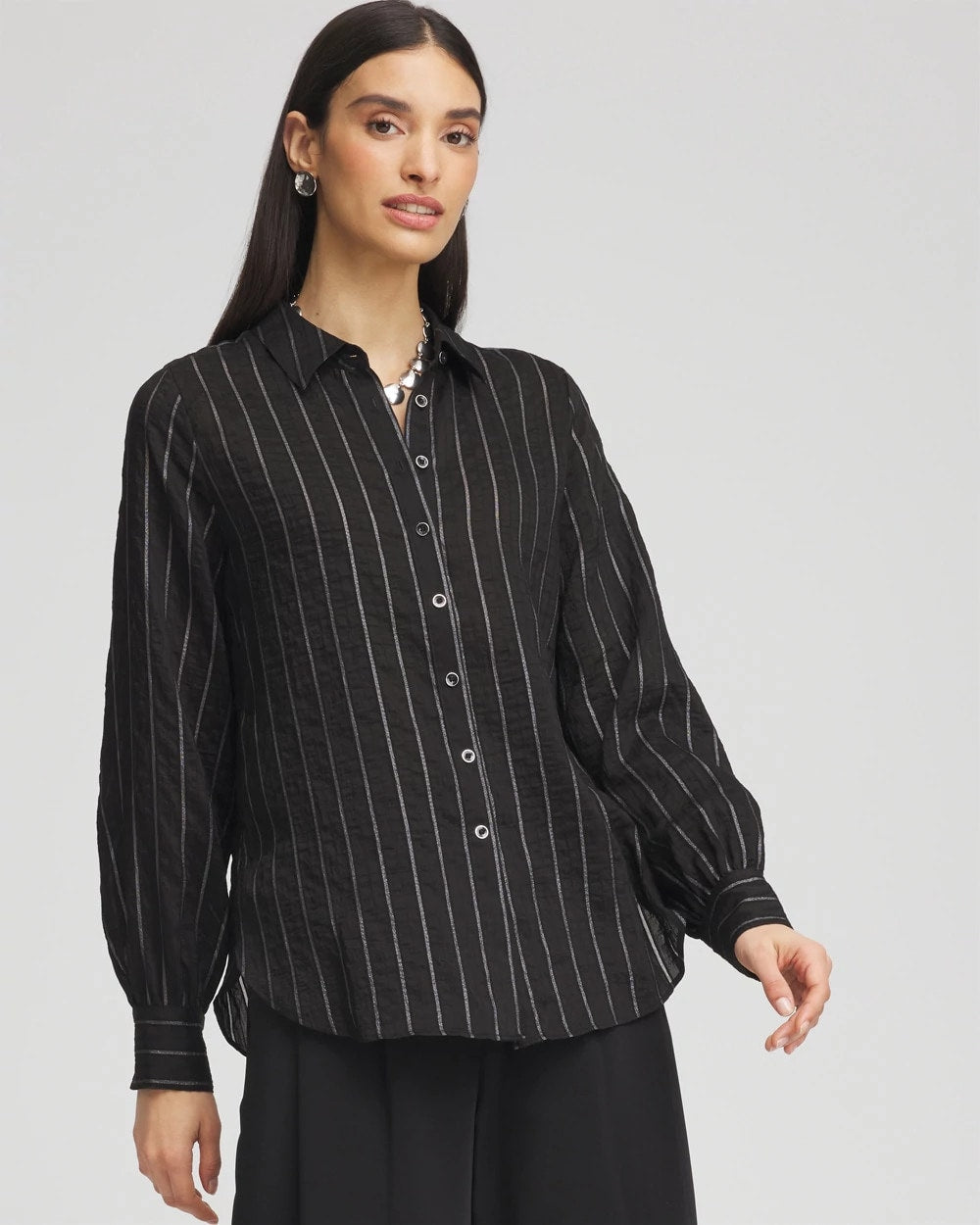 Chico's Trusted - Classic Soft Button-front Blouse Black