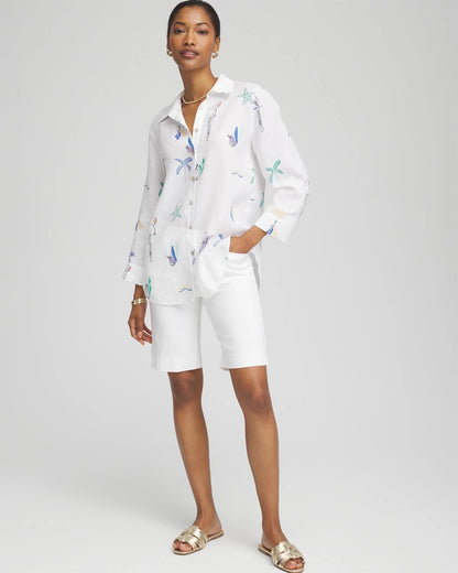 Chico's Discount - No Iron™ Island Linen Shirt Optic White