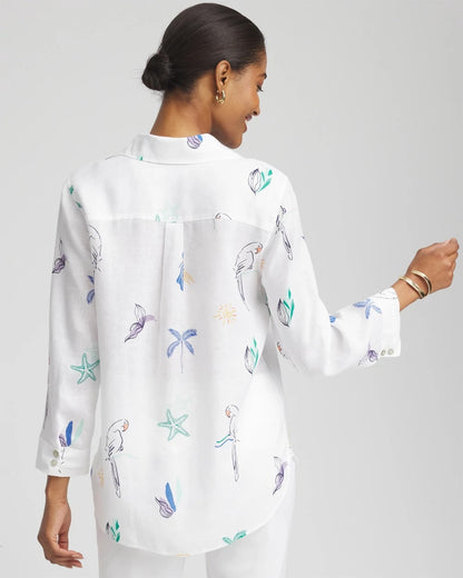 Chico's Discount - No Iron™ Island Linen Shirt Optic White