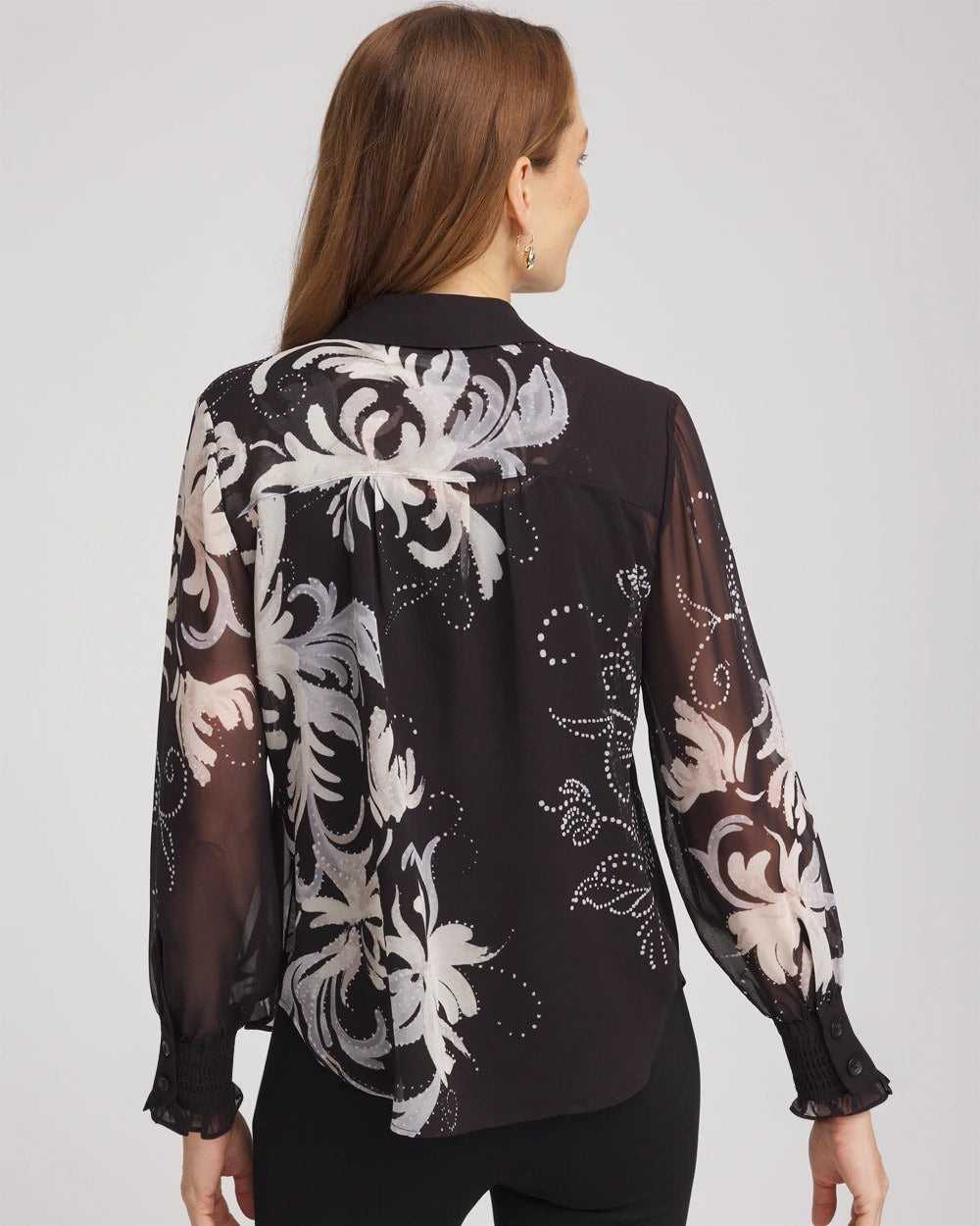 Chico's Best Price - Georgette Flow Print Blouse Black