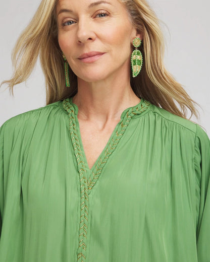 Chico's Sale - Braided Batwing Blouse Salted Lime