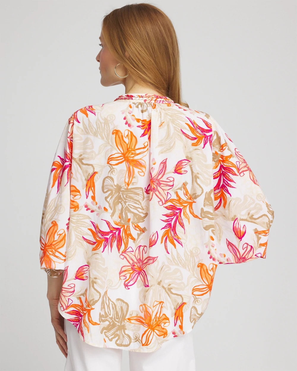 Chico's Best Price - Floral Braided Batwing Blouse Crushed Berries