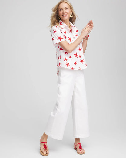 Chico's Best Price - Starfish Short Sleeve Swing Shirt Red Glow