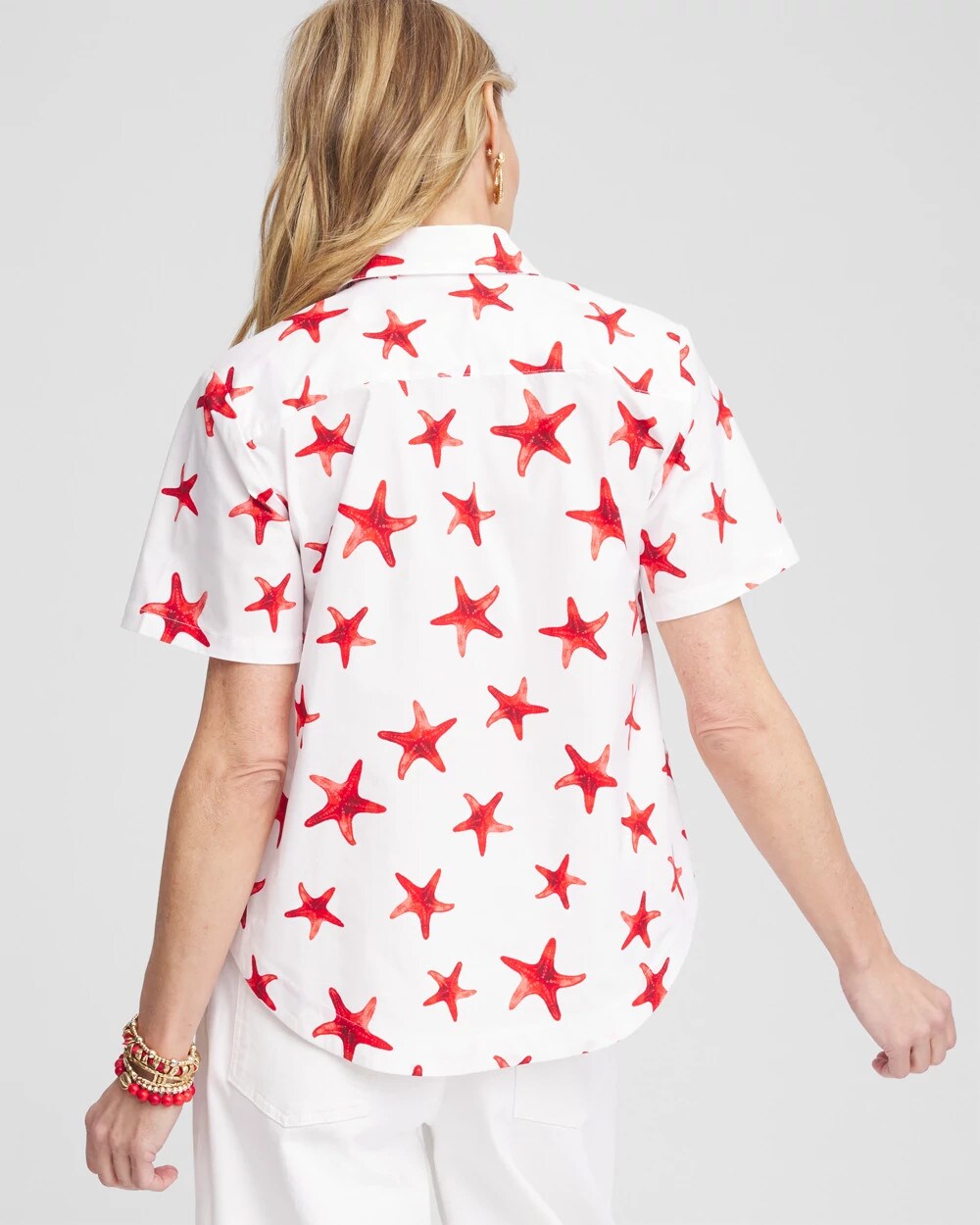 Chico's Best Price - Starfish Short Sleeve Swing Shirt Red Glow
