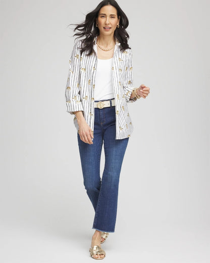 Chico's Premium - No Iron™ Leopard Graphic Shirt Optic White