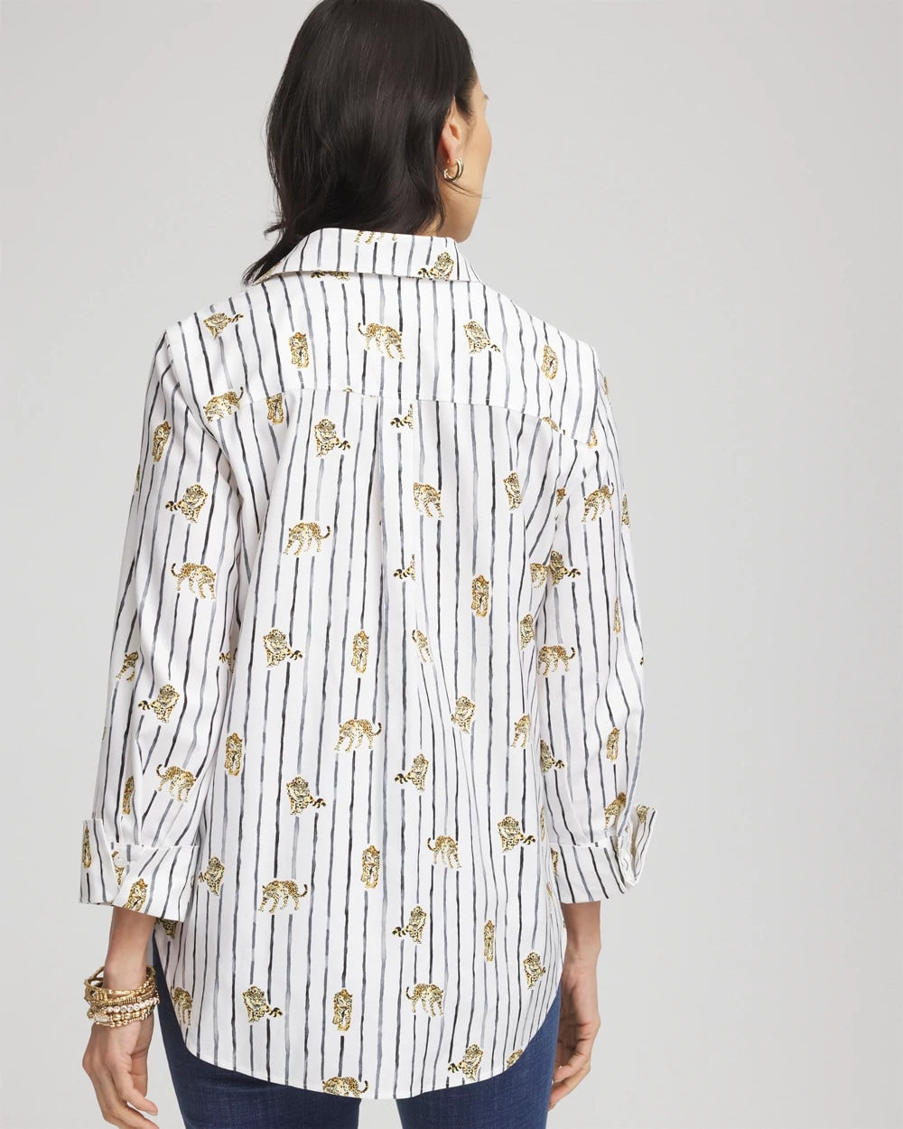 Chico's Premium - No Iron™ Leopard Graphic Shirt Optic White