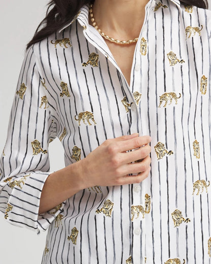Chico's Premium - No Iron™ Leopard Graphic Shirt Optic White