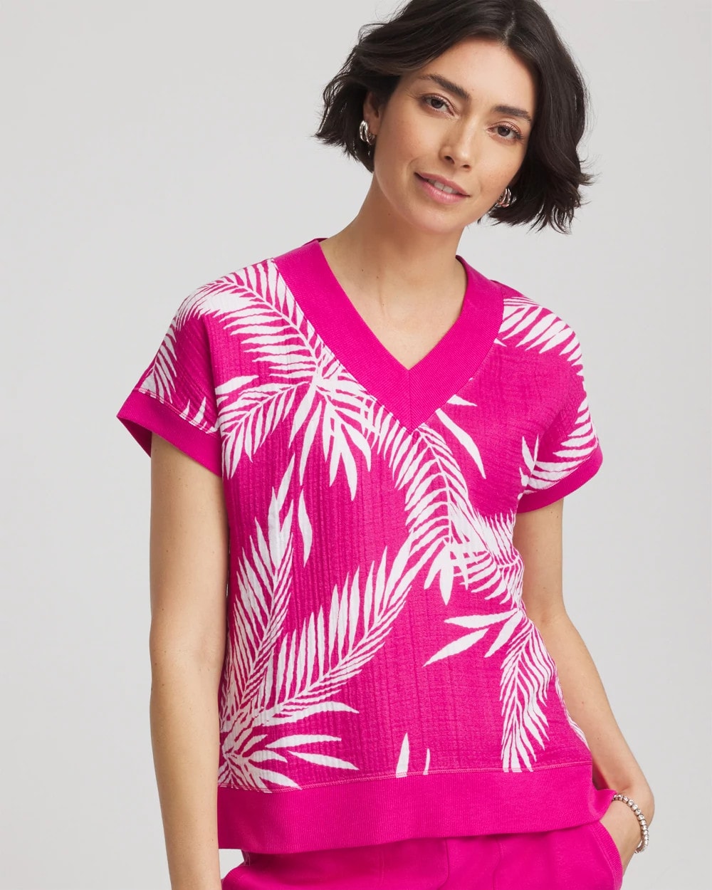 Chico's Sale - Zenergy® Tropical Gauze Top Crushed Berries