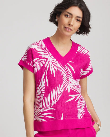 Chico's Sale - Zenergy® Tropical Gauze Top Crushed Berries