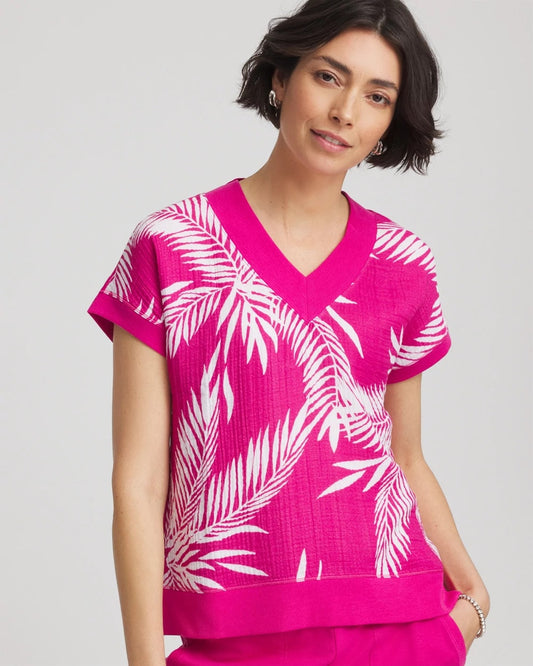 Chico's Sale - Zenergy® Tropical Gauze Top Crushed Berries