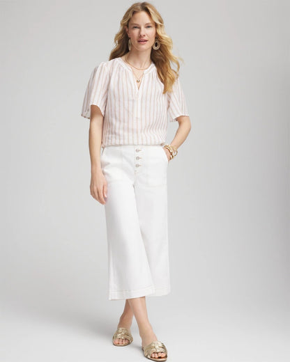 Chico's Featured - Striped Linen Popover Shirt Sycamore