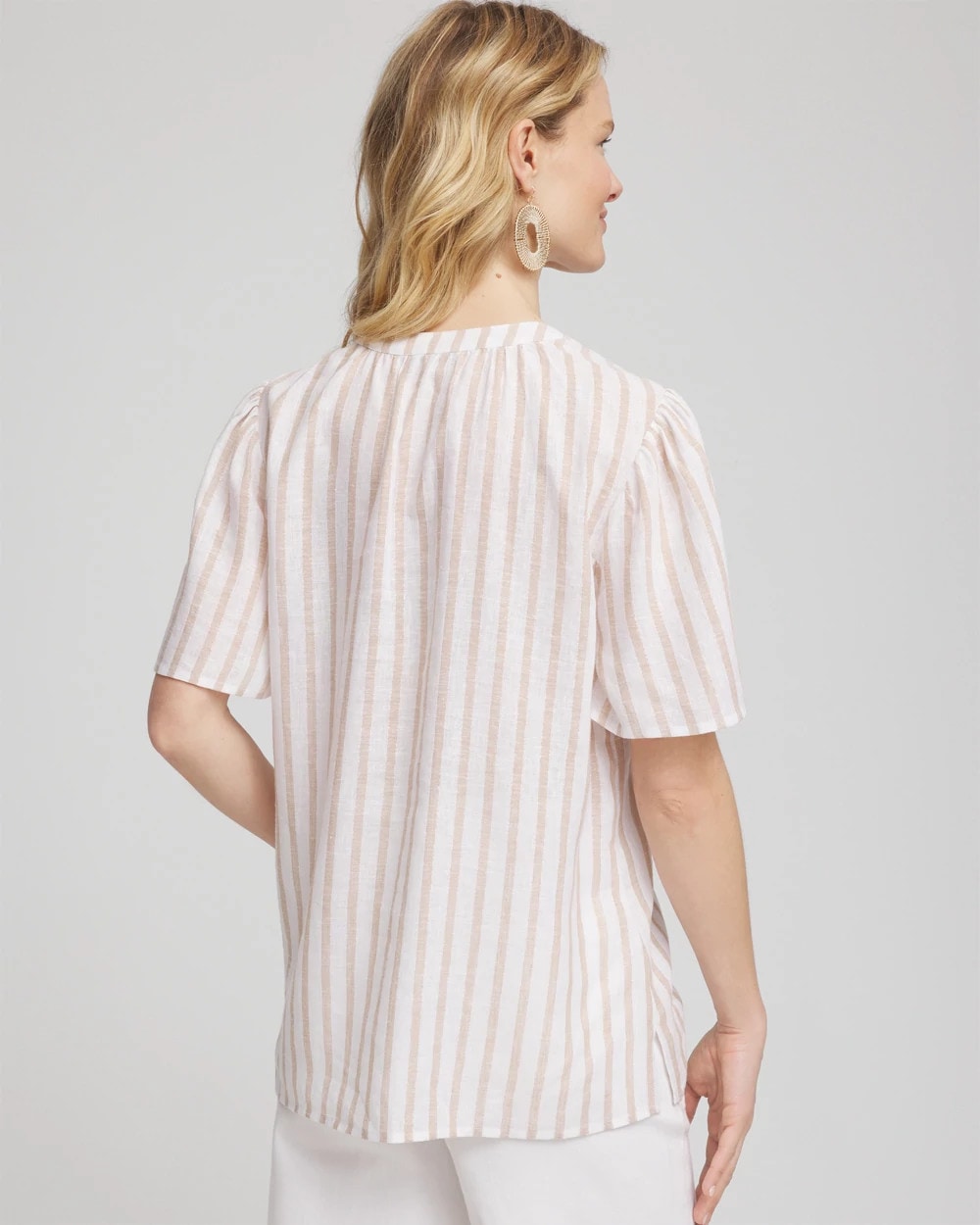 Chico's Featured - Striped Linen Popover Shirt Sycamore