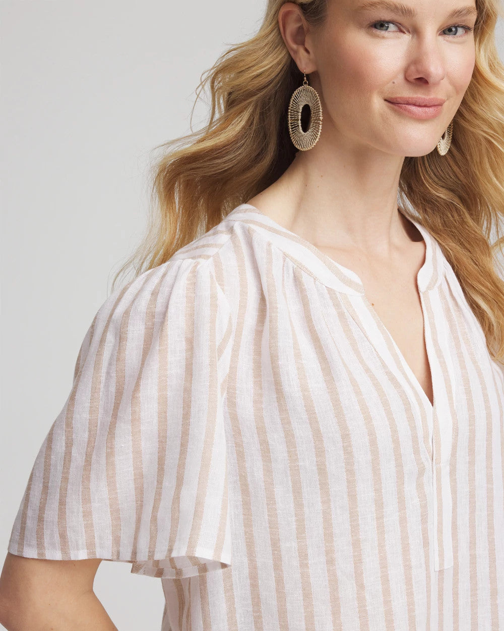 Chico's Featured - Striped Linen Popover Shirt Sycamore