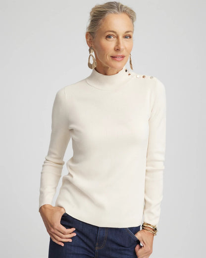 Chico's Great Value - Ella Mockneck Sweater English Cream