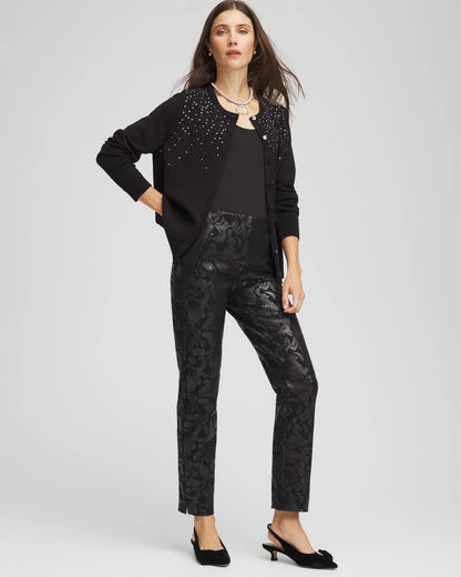Chico's New - Ombré Rhinestone Cardigan Black