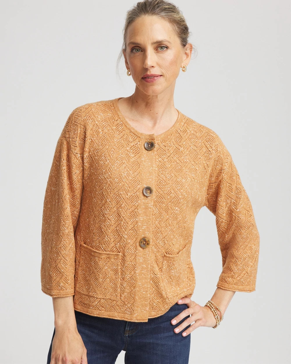 Chico's Hot Sale - Tweed Cropped Sweater Burnt Sienna