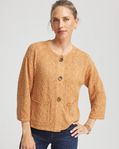 Chico's Hot Sale - Tweed Cropped Sweater Burnt Sienna