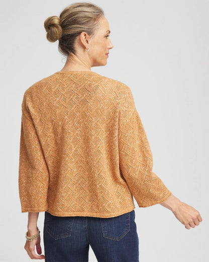 Chico's Hot Sale - Tweed Cropped Sweater Burnt Sienna
