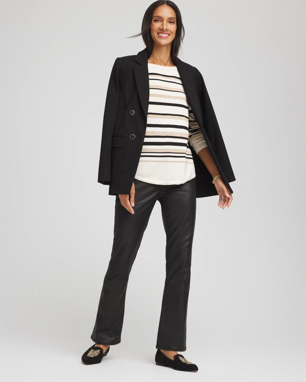 Chico's Special Offer - Ella Stripe Boatneck Sweater English Cream