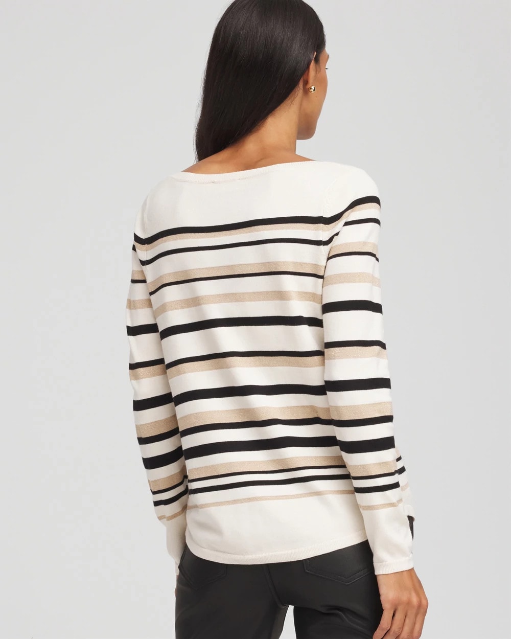 Chico's Special Offer - Ella Stripe Boatneck Sweater English Cream