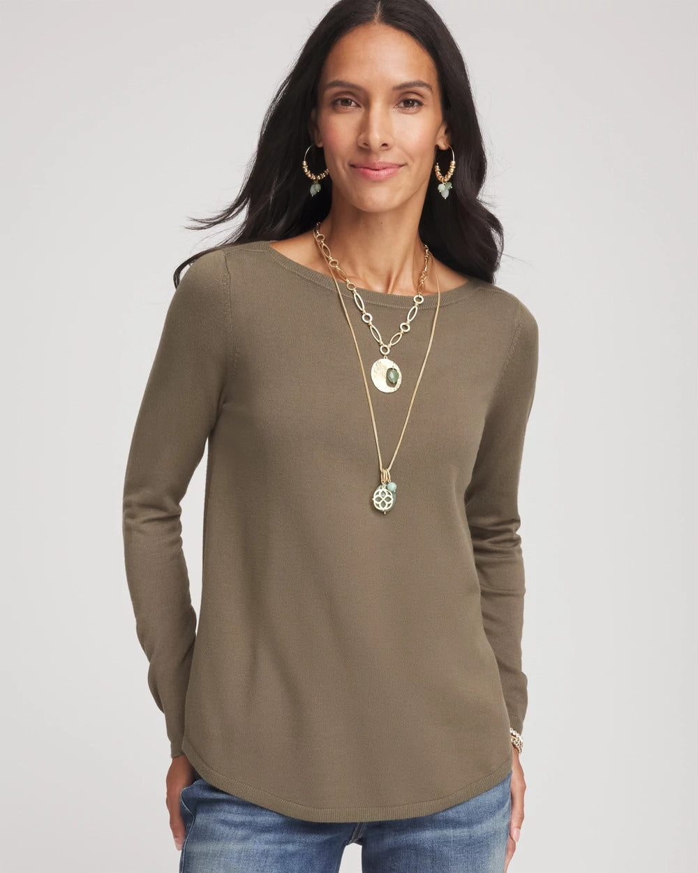 Chico's Sale - Ella Bateau Pullover Sweater Nettle Leaf